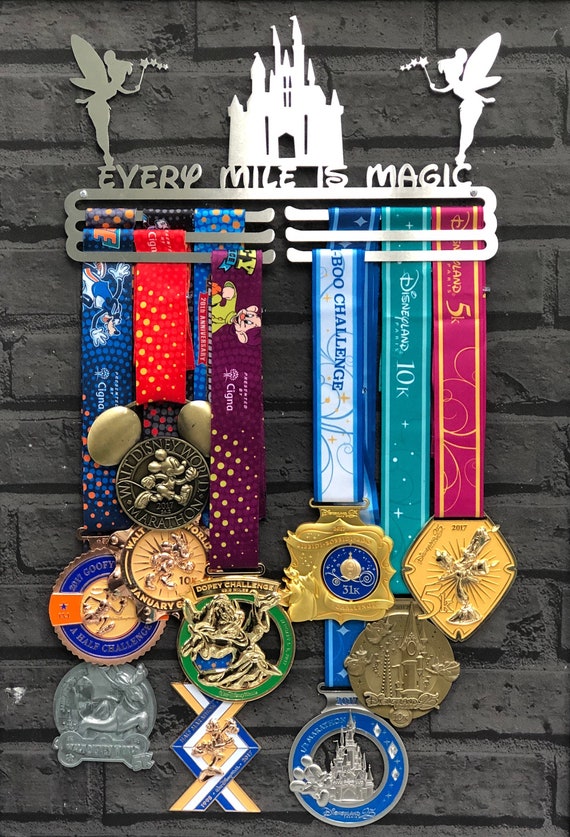 Running medal holder / display with push pin board to display pictures