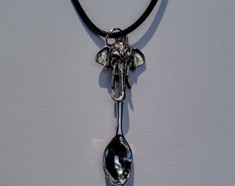 Elephant Mini Spoon, Tiny Spoon Necklace, Small Spoon Pendant