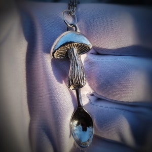 Mushroom Mini Spoon Pendant Necklace image 5