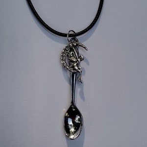 Fairy Necklace with Mini Spoon, Tiny Spoon Necklace, Small Spoon Pendant
