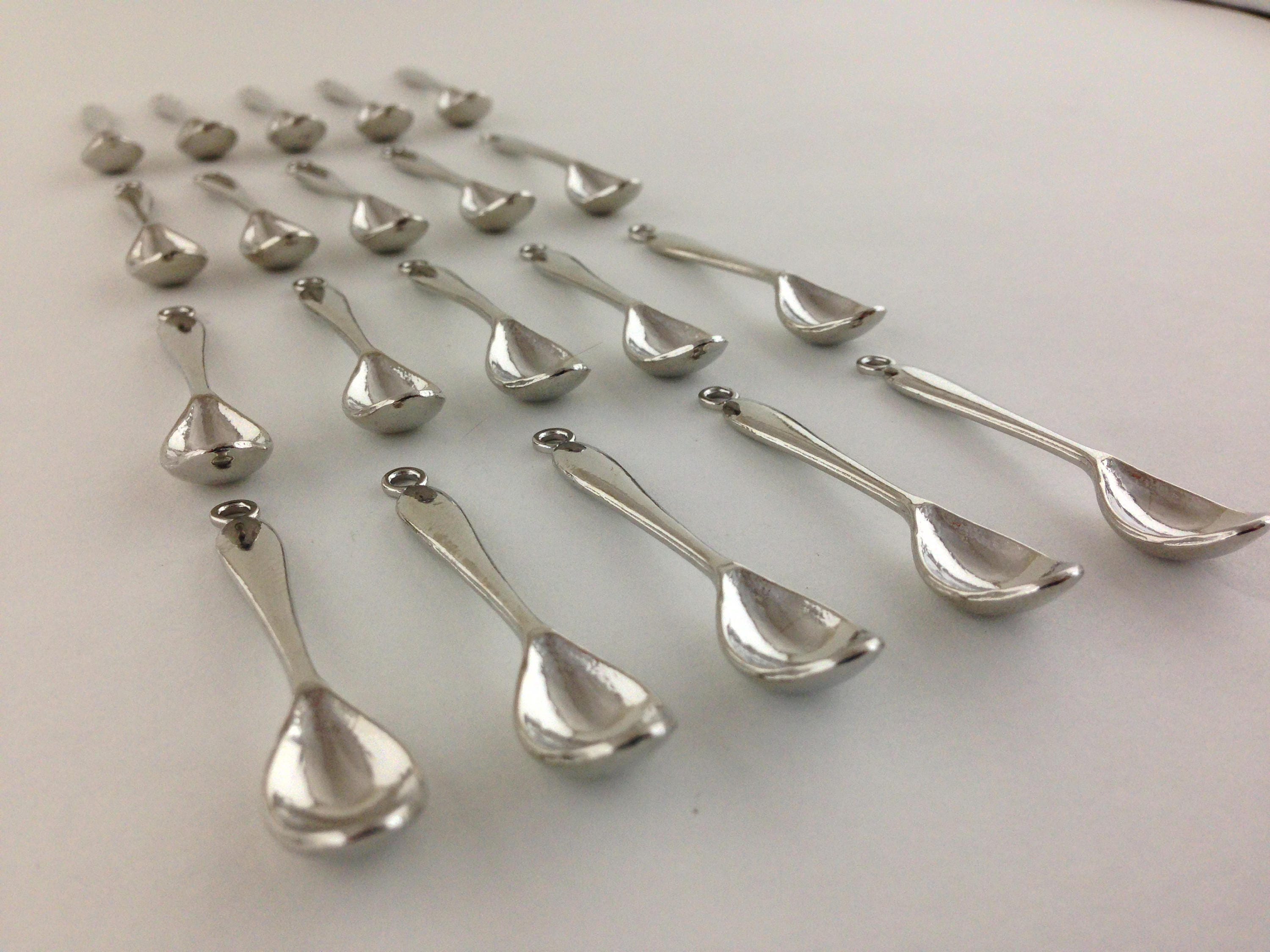 40 Mini Silver Spoon Pendants FAST SHIPPING Etsy UK