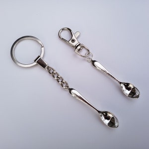 Mini Spoon Keychain, Tiny Spoon, Silver Spoon, Spell Spoon, Apothecary Spoon, Spoon Charm Pendant ~ SPACED SPOONS