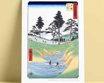 日本の浮世絵木版画、広重作、花鳥風月「燕と桃の花」 - Etsy 日本