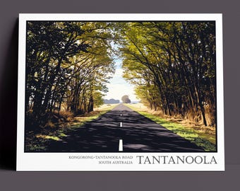 Road To Tantanoola, South Australia, Archival Giclee Print, Woodcut Style Photo Art