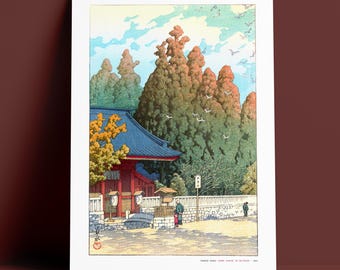 Kawase Hasui Asama Shrine Giclée Print, Japanese Woodblock Art, Museum Quality