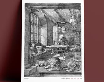 アルブレヒト・デューラー 書斎の聖ヒエロニムス 1514年 - ライオン