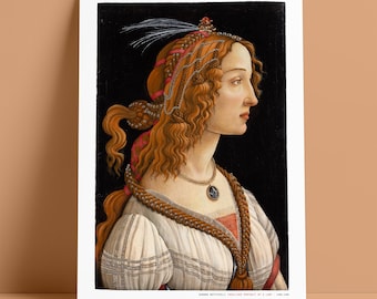 Botticelli, Simonetta Vespucci Print – Renaissance Portrait, Museum Grade Giclée
