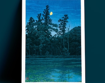 Kawase Hasui - Sanpoji Pond, Archival Giclée Print, Japanese Woodblock Art