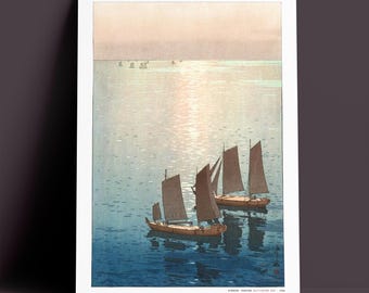 吉田博作 日本の木版画：春の温泉 ジクレーアート - Etsy 日本