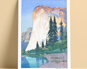 Hiroshi Yoshida El Capitan Print - Yosemite Woodblock Art, Restored Archival Giclée