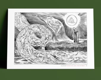 William Blake - Dante's Inferno, Paolo and Francesca, Archival Museum Quality Giclee Print