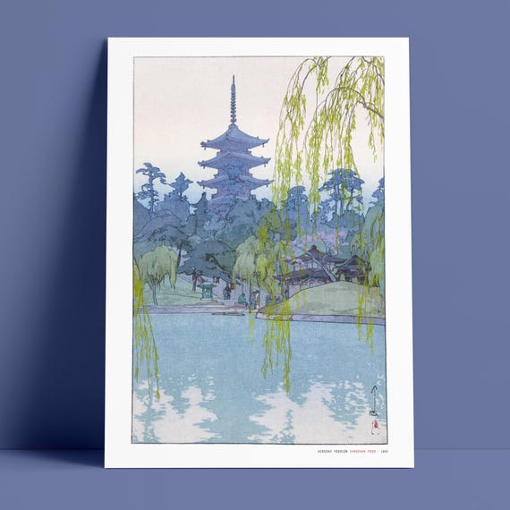 Hiroshi Yoshida Sarusawa Pond Japanese Art Print, Restored Woodblock Archival Museum Quality
