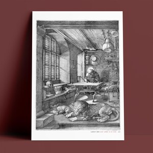 アルブレヒト・デューラーの版画：書斎の聖ヒエロニムス、ルネサンス