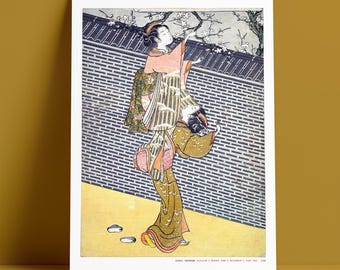 Suzuki Harunobu - Plum Tree Print, Japanese Woodblock Art, Archival Museum Quality Giclee