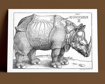 Albrecht Dürer Rhinoceros Archival Print - Restored Woodcut, Renaissance Art, Museum Quality
