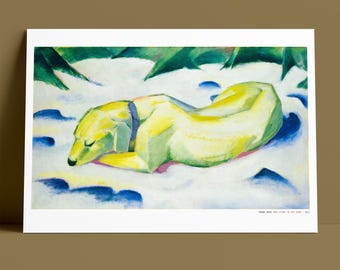 Franz Marc, Dog in Snow, Archival Giclee Print – Expressionist Painting Fine Art