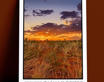 Tanami Sunset Northern Territory Australia, Archival Giclee Print, Lithograph Style Photo Art