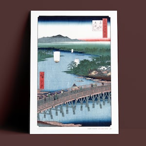 UTAGAWA HIROSHIGE - Senju Great Bridge - Fine Art Giclée Print - 100% Cotton Rag - Archival, Museum Grade - Ukiyo-e - Japanese Woodblock