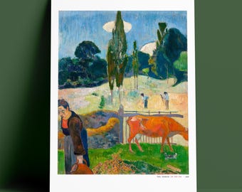 Gauguin 'The Red Cow' Giclée Print | French Countryside Art, Museum Quality