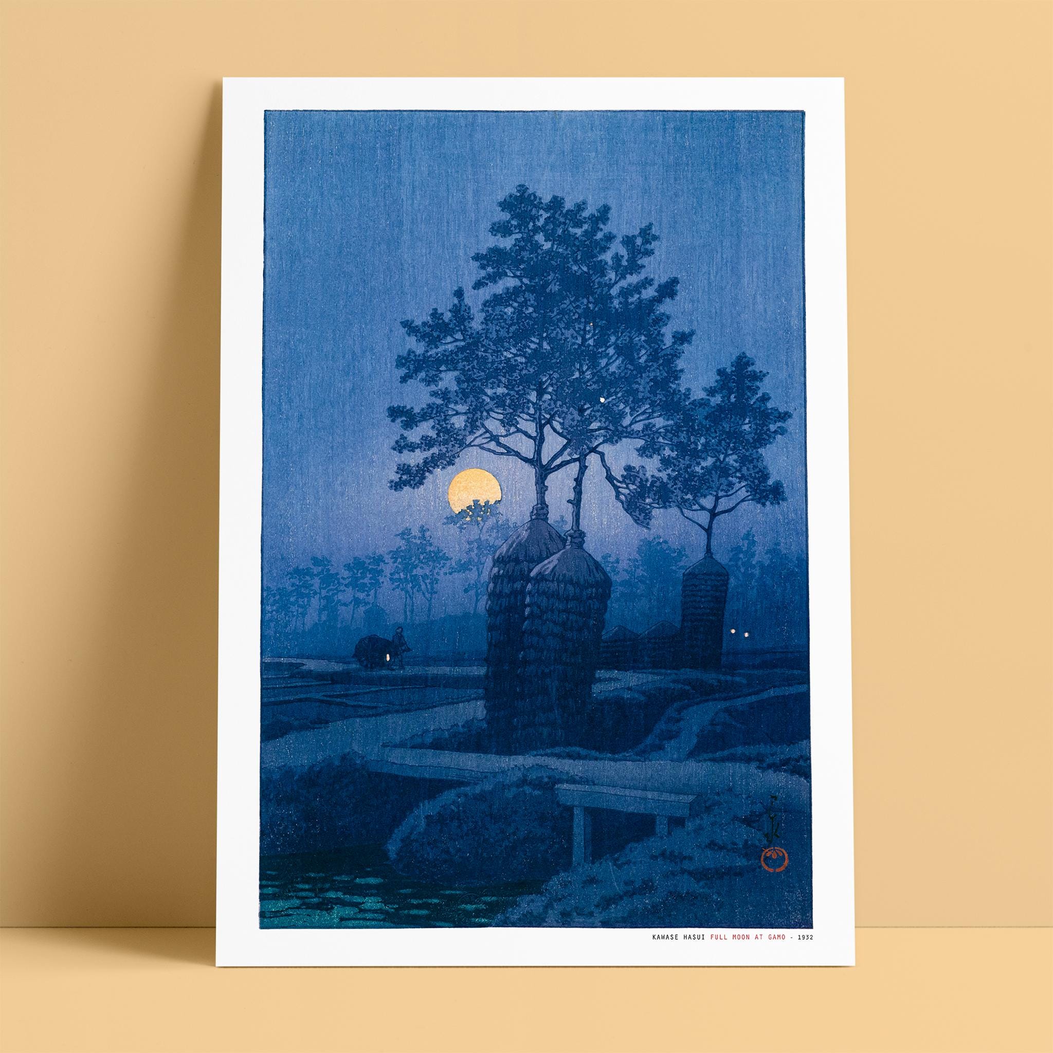 Kawase Hasui Full Moon Giclée Print - Japanese Woodblock Art 