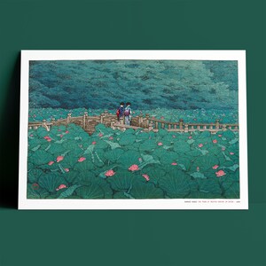 Kawase Hasui - The Pond At Benten Shrine, Japanese Woodblock Print, Museum Quality Giclée