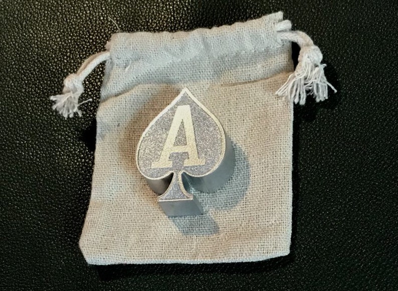 Custom Poker Card Guard Protector ACE of SPADES SILVER No Etsy