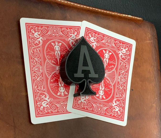 Custom Poker Card Guard Protector SOLID BLACK ACE of Spades No Muck