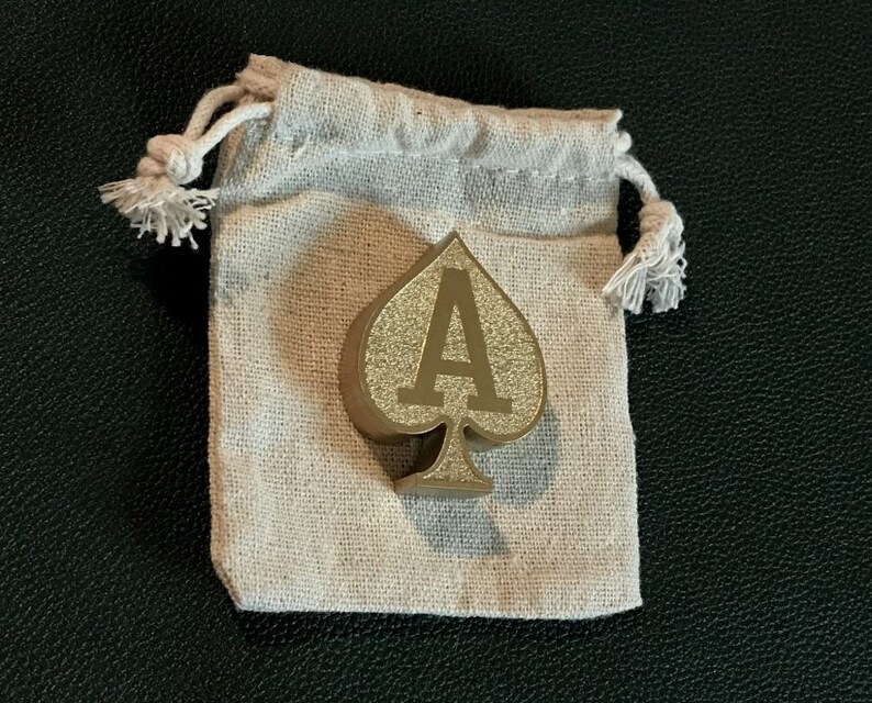 Custom Poker Card Guard Protector ACE of SPADES GOLD No Etsy