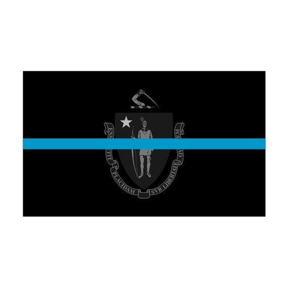 Massachusetts Ma State Flag Thin Blue Line Police Sticker Etsy Massachusetts Ma State Flag Thin Blue Line Police Sticker Etsy