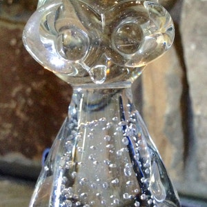 Vintage Paperweight - Glass Paperweight - Paperweights - Owl Paperweight - Bubble Belly Glass Paperweight  - Vintage Owls - Vintage Office