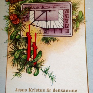Cartões postais de Natal antigos, 1912, sueco, Whitney Made, quase novo, cartões postais vintage, papel vintage