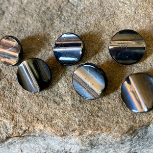 Ombré Czech Glass Buttons, Unusual Vintage Buttons, Bronze Buttons, Set of 6 Buttons, Vintage Buttons, Metallic Buttons , Art Glass