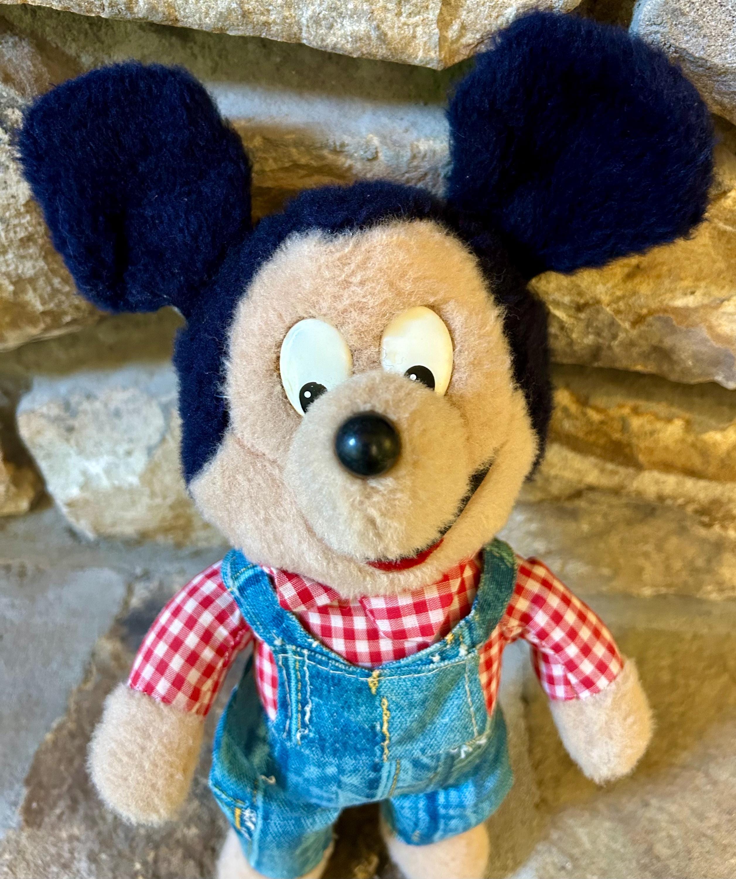 Vintage 1976 Knickerbocker Mickey Mouse in Denim Overalls and