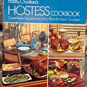 Vintage 1970 Betty Crocker Cookbook, Hostess Cookbook, Vintage Recipes and Party Plans, Spiral Bound Hardback, Gifts for the Cook, Mothers
