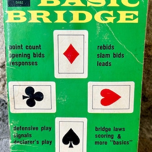 Dell Pocketbook Vintage 1964, Bridge Básico, Instruções de Jogo de Cartas, Livreto dos anos 1960, Dell Pocketbook de meados do século, Jogo de Bridge