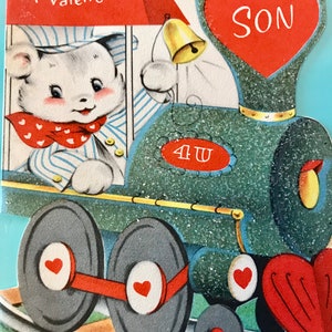 Vintage Norcross Valentine’s Card, 1950s Valentine, Mid Century Cards, Valentine for Son, Glitter Card, Nostalgic Cards, Vintage Valentine