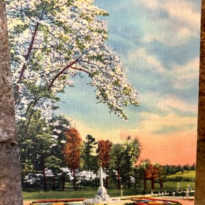 Carte postale vintage des années 40 en lin Curteich, C.T. Carte postale Art Colortone, inutilisée, Talahi Drive Sequoyah Hills, Knoxville, TN, carte postale du milieu du siècle