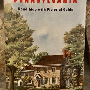 Carte routière de la station-service Esso de 1949, Pennsylvanie, cartes vintage, publicités anciennes, essence vintage