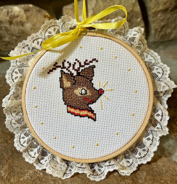 クロスステッチ ハンドメイド 刺繍 完成品 クリスマス ハンドメイド