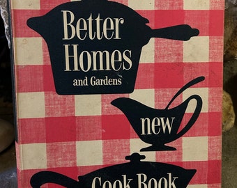 Vintage Better Homes & Gardens New Cookbook, 1953 Ninth Ed., Hardback Spiral, Color Pics, MCM, Mid Century Kitchen, 1950s, Gifts for Cooks