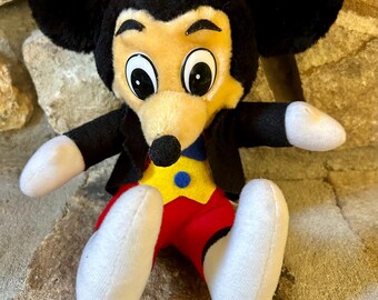 Vintage 1970s Great Ice Odyssey Mickey Mouse Plush Stuffed Mouse, Excellent, Vintage Disney, 1970s Disney World, Toys and Stuffed Animal Toy