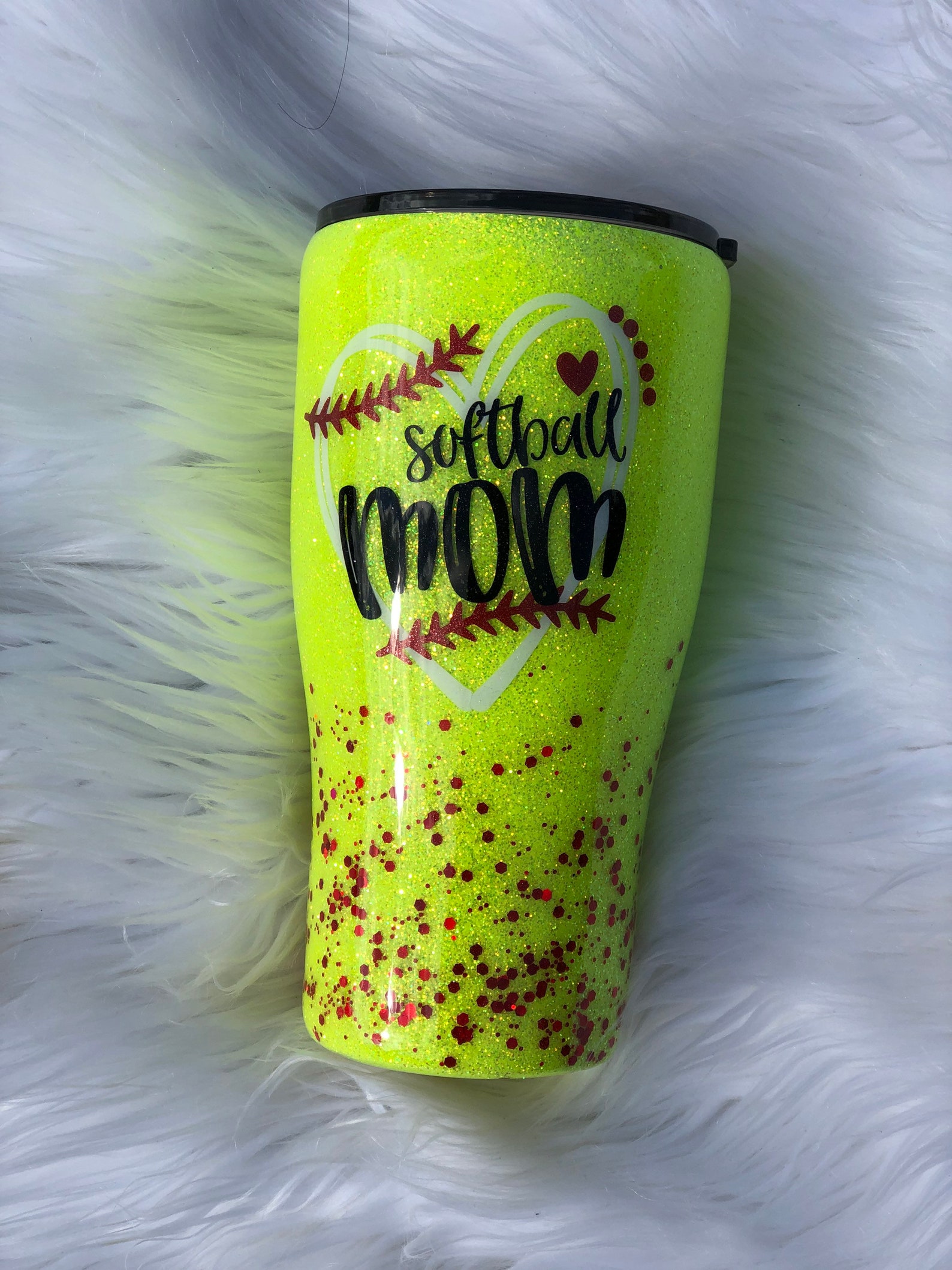 Softball Mom Glitter Tumbler Personalized Softball Cup Etsy Canada