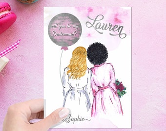 Personalized Bridesmaid Proposal Card: Scratch Off Maid of Honor Card