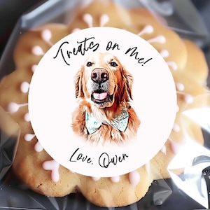Dog Treat Bag Thank You For Celebrating Stickers, Custom Dog Wedding Favor Stickers, Dog of Honor Personalized Pet Photo Wedding Favor Label