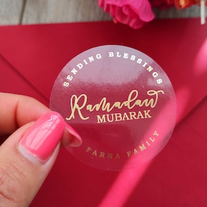 Personalised Ramadan Stickers/  Ramadan Mubarak Stickers/ Foil With Silver, Gold Stickers/ Ramadan Favours/ Eid Ramadan Seals
