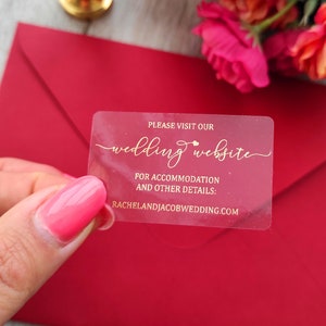 Wedding Website Stickers /Visit our Website Stickers/ FOIL Gold Wedding Labels/ Wedding Gift Registry Labels/ Silver Transparent Labels