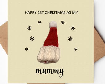Fröhliche erste Weihnachten als meine Mama Karte - erste Weihnachtskarte für die neue Mama, Mama erste Weihnachtskarte vom Baby, süße Mama erste Weihnachtskarte