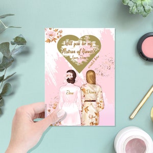 Damigella d'onore Scratch off Proposal Card/ Scratch off "Will you be my Bridesmaid" Proposal cards/ Bridesmaid Proposal Card Illustration