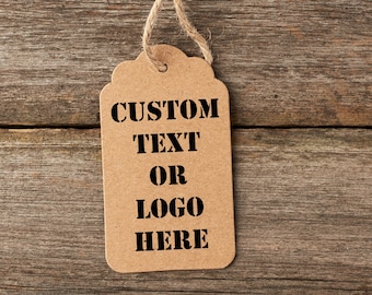 Custom Shimmer Cardstock Hang Tags: Personalized Text or Logo