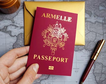 Gold Foil Passport Scratch Reveal Travel Ticket: Surprise Gift Card